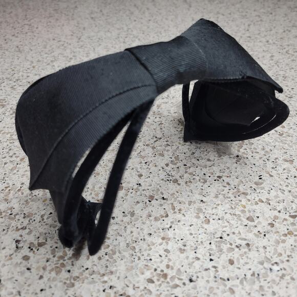 VTG MCM Wired Velvet Bow Headband Formal Crown Hat Headpiece 50s 60s Elegant - Picture 14 of 14